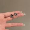 Sweet and spicy style~ black butterfly chain stud earrings women's light luxury high-end temperament earrings Korean niche personalized earrings