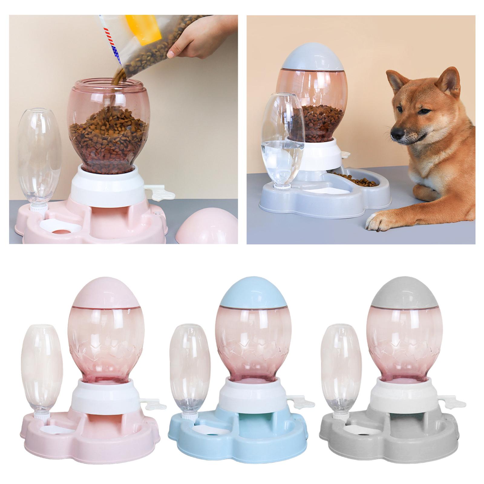 And Food Feeder Dispenser Automatic Dog Cats Drinking Bottles Feeding Bowl розовый