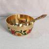 Akriti Brass Peetal Heavy Meena Color Katori with Spoon Dessert Bowl for Sweets, Dinner Embossed