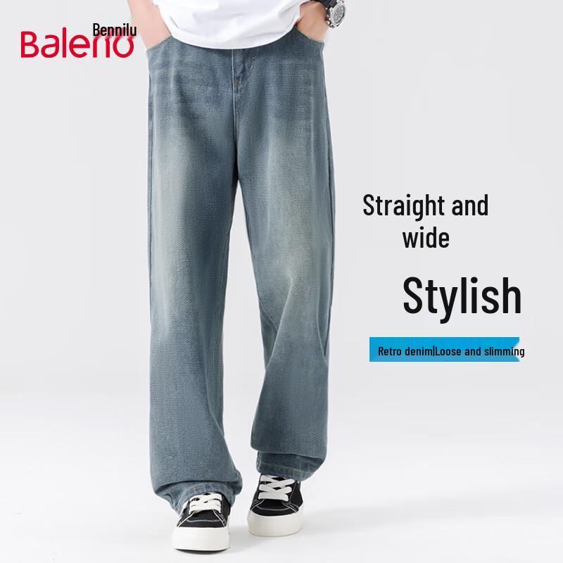 

Baleno Men s Starry Texture Loose Straight Jeans 3XL