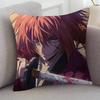 Anime Rurouni Kenshin Cartoon Series Square Pillowcase Soft Waist Sofa Cushion Cover Bedroom Room Pillowcase