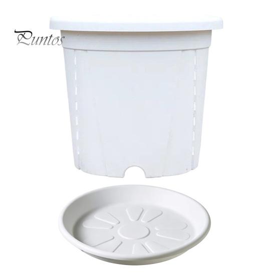 Lightweight Household Plant Holders Resin Flowerpot with Drainage Holes And Saucer, Breathable Pot for Indoor Outdoor Thickened Edge Decorative
