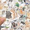 10/30/53pcs Kawaii Cartoon Cat Meme Stickers Cute Watercolor Kitten Graffiti Decals Water Bottle Luggage Phone Sticker