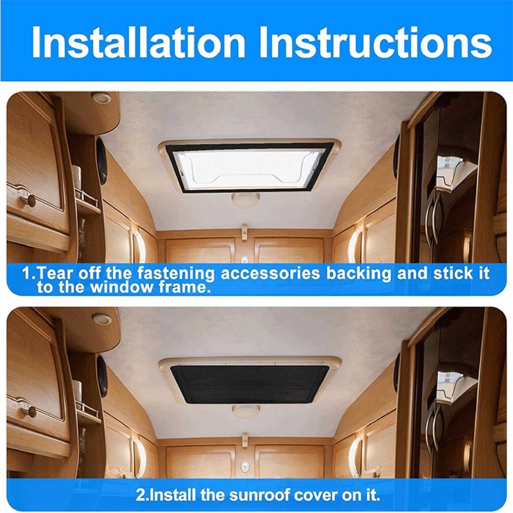 RV Roof Vent Cover Insulation Window Shade for Travel Trailer Vent Fan Protective Cover Set of 2 with 8 Straps for Camper Ventilation