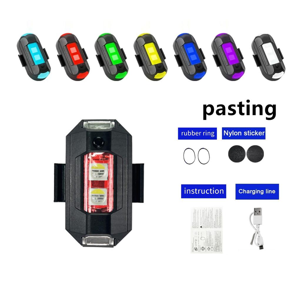 Universal-LED-Antikollisionswarnleuchte 7-farbiges Blinklicht für Motorräder, Fahrräder, Drohnen mit Stroboskop-Warnleuchten für Autos