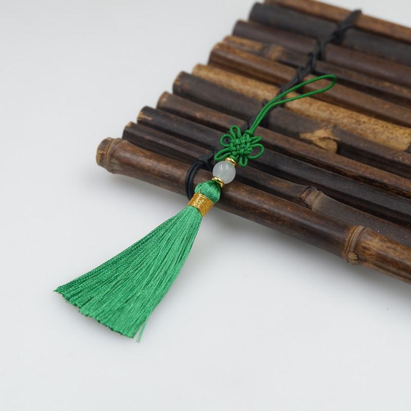 

Изготовленная вручную тонкая китайская завязка в виде бахромы, высококачественная закладка для книг в виде U-образного диска, подвеска-ухо для чехла для мобильного телефона. зелёный