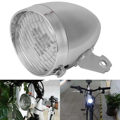 3LED Vintage Fahrrad Frontlicht Lampe Fahrradscheinwerfer Fahrradzubehör für Fixie Silber