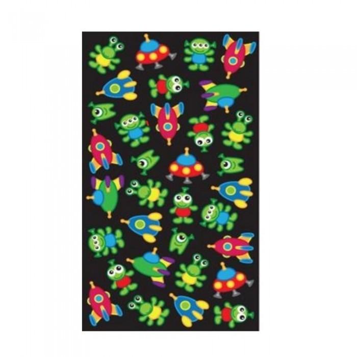 Adesivi alieni viola pesca che si illuminano al buio