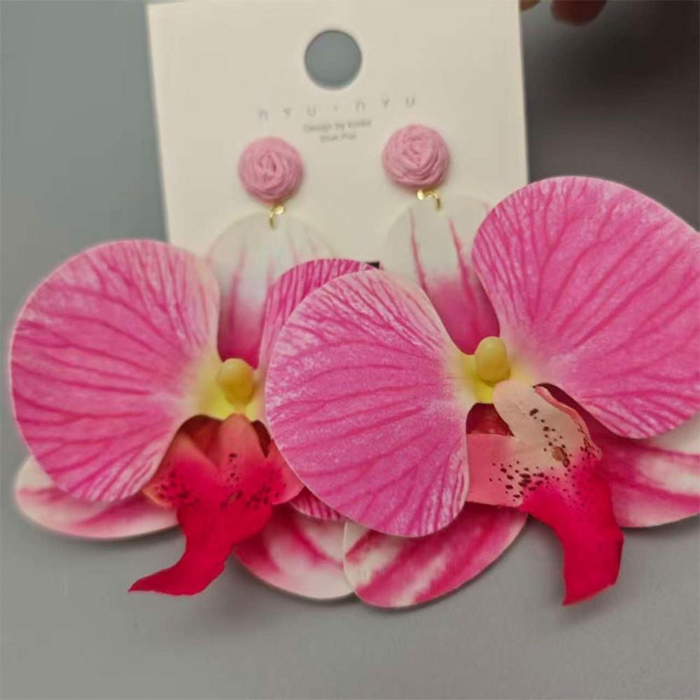Korean Style Flower Earrings Exaggerated Flower Drop Earrings Butterfly Orchid Earrings  Wedding