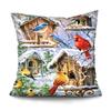 Bedroom Living Room Cushion Cover Oil Painting Bird Cushion Cover Chinese Style Car Sofa Home Decor Pillowcase