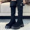 Retro fashion knee boots thick-soled versatile two wear folded knight boots slim high boots wowinter