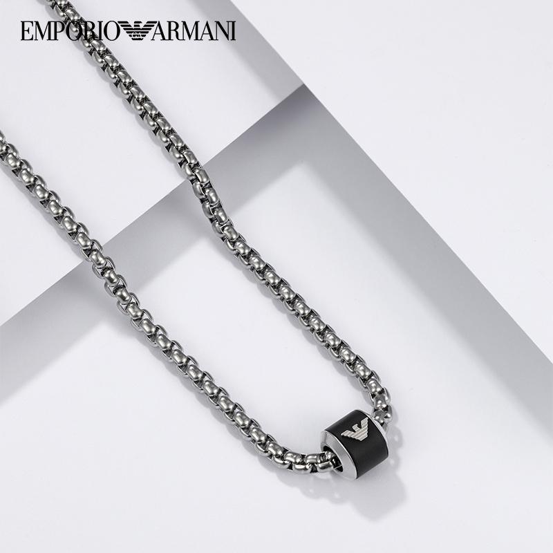 Emporio Armani Modisches Edelstahl-Halskette Herren Halskette Schwarz EGS2910040