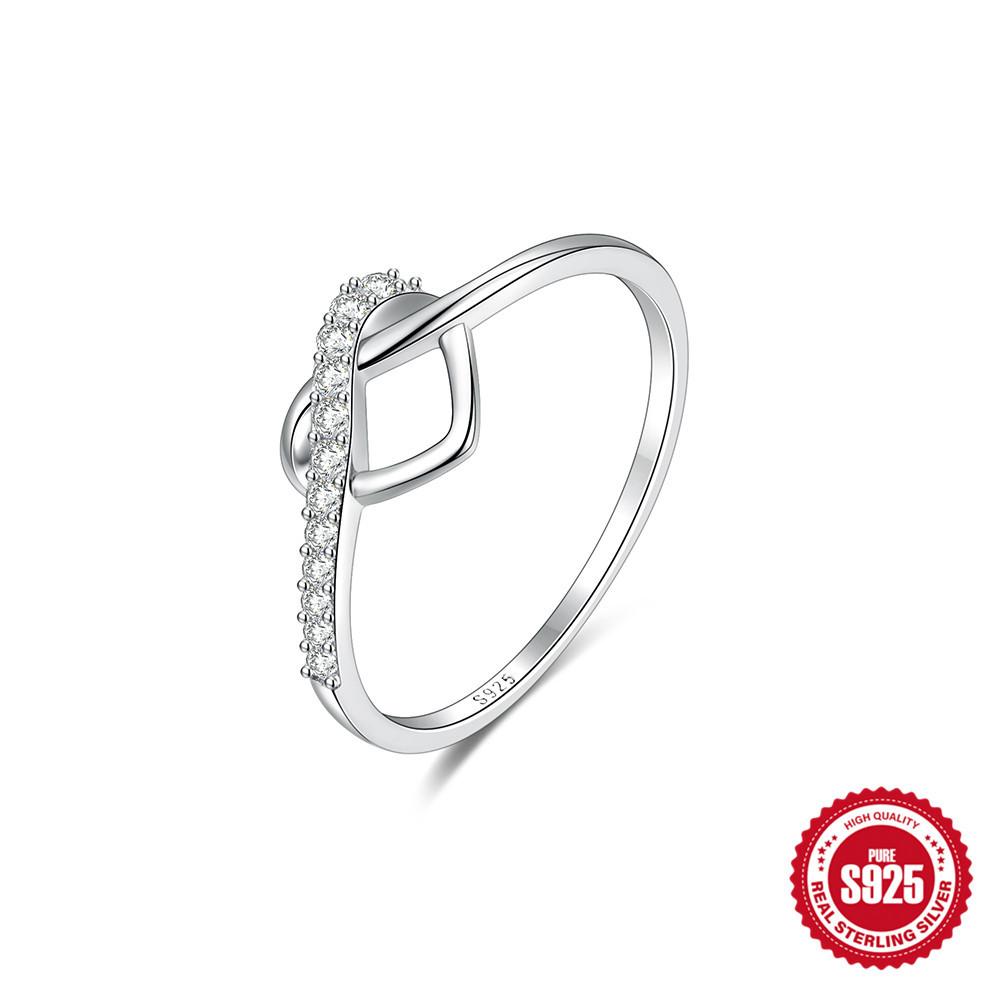 

Роскошный подарок премиум-класса S925 стерлингового серебра сердце роскошные бриллианты инкрустированные дамы обручальное кольцо кольцо No.8