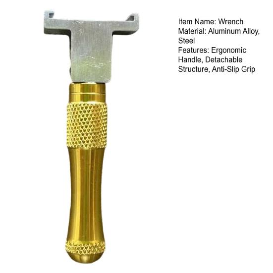 Ergonomic Handle Wrench, Compact Multifunctional Lever Tool, Aluminum Alloy Steel Anti-Slip Grip Detachable Structure Portable Wrench