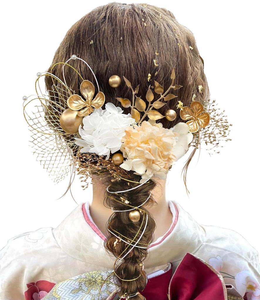 Hair ornament in 9 Coming of age graduation dried gold Japanese net pattern special case gold A1105 [JZOON] [Available colors] ceremony, ceremony,