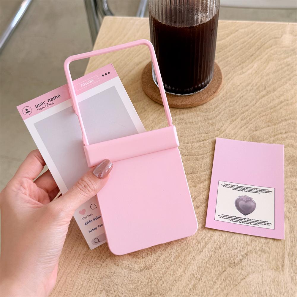 Hinge Protective Cover Phone Case for Samsung Galaxy Z Flip 7 FE 6 5 4 3 Flip7 Flip6 Flip5 Solid Color Macaron Hard Shell Cases