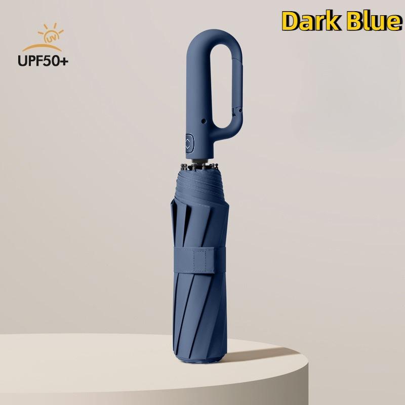 Ombrello Automatico Antivento Robusto 12 Stecche con Manico Protezione UV Pieghevole da Viaggio Ombrelli da Sole Anti-Ultravioletti Attrezzatura da Pioggia