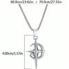 1pc European & American Fashion Halloween Crescent Moon & Star Pendant Necklace, Stainless Steel Bead Chain for Men & Women