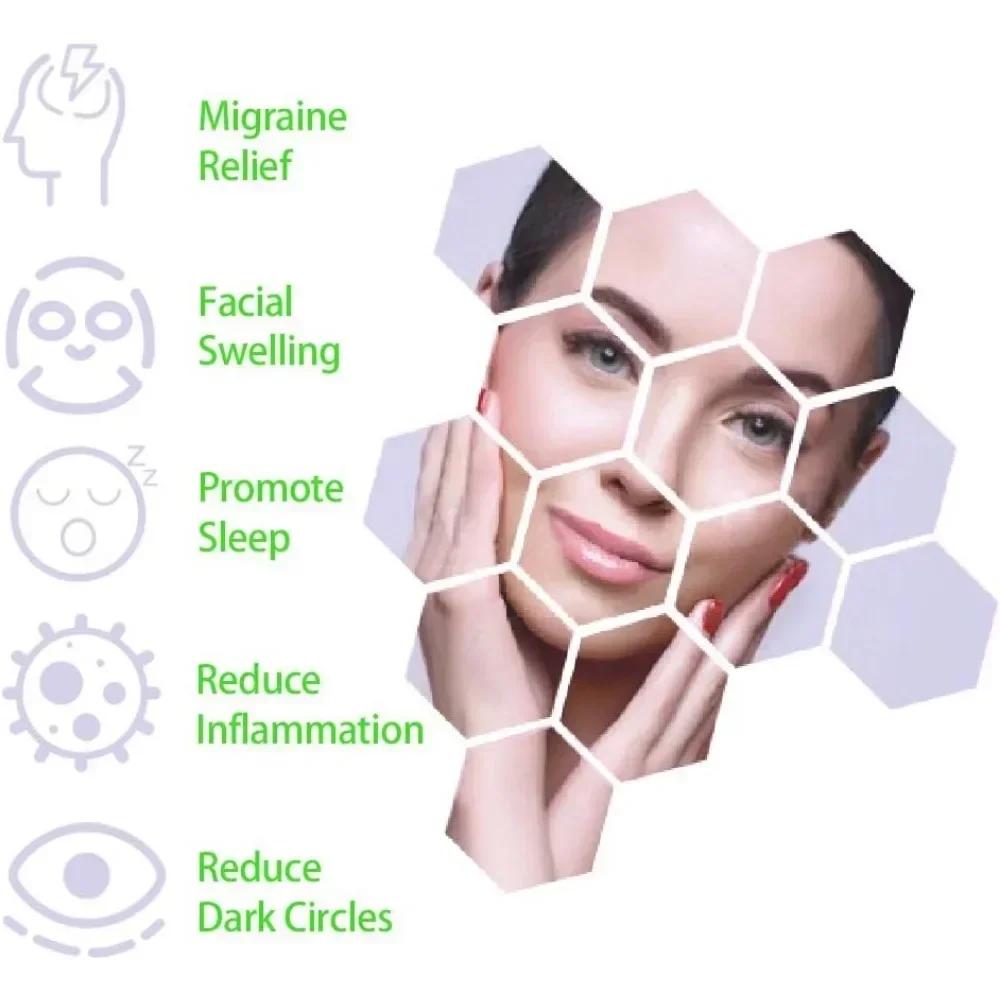 1 st Återanvändbar Gelis Ansiktsmask, PVC-material, Dubbelanvändning Kylande och Varm Kompress för Avkoppling och Sömnstöd