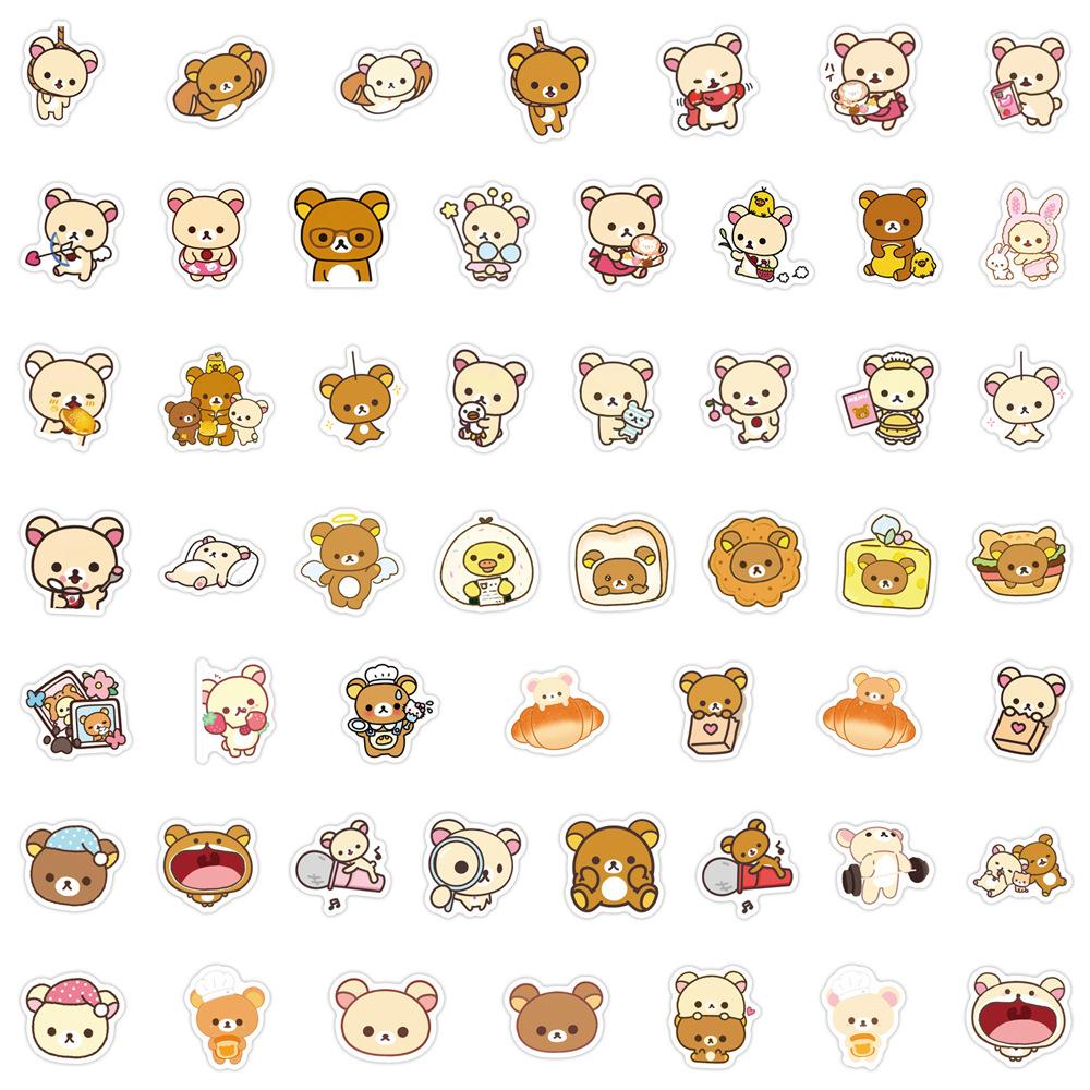 105 New Styles of Relaxed Bear and Bear Girl Doodle Stickers for Decoration Refrigerator Skateboard DIY Personality Stickers