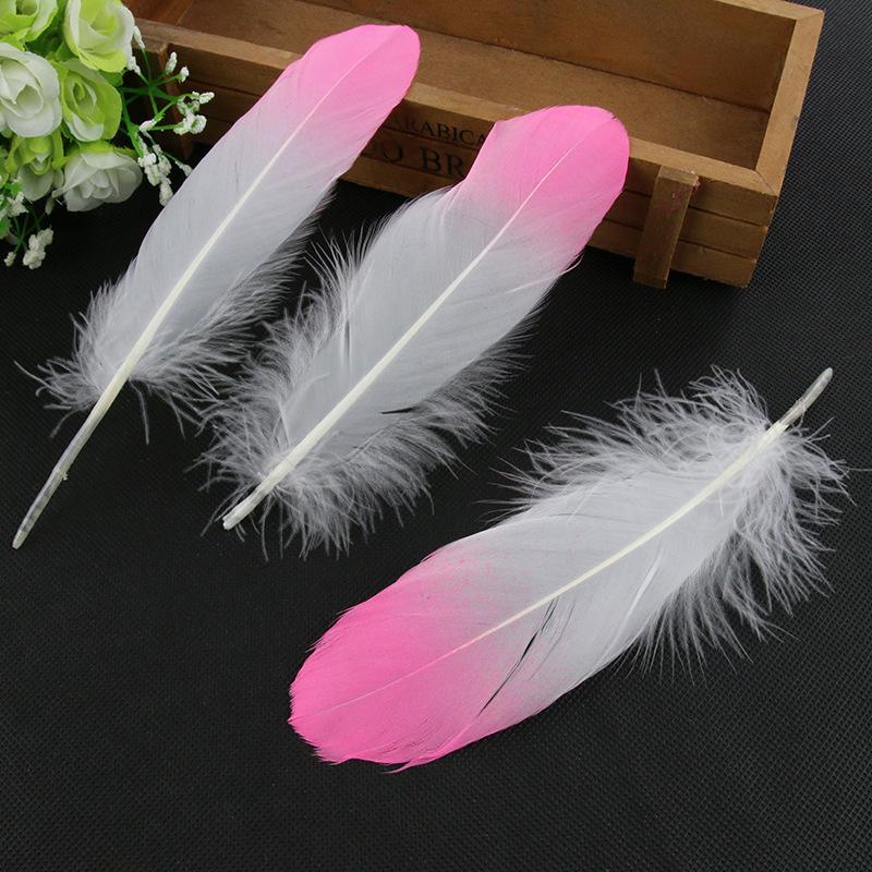 50Pcsdy Handmade Feather Two-Color Gradual Change Feather Jewelry Accessories Clothing Accessories Feather