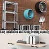 2pcs Wall-Mounted Metal Tool Rack, Multi-Functional Garage Garden Shelf, Fits Shovels Rakes Brooms, Durable Iron Storage Hooks