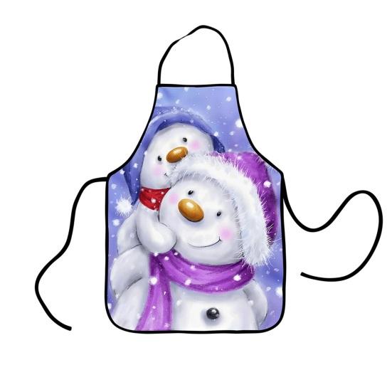 Christmas Apron Festive Holiday Print Apron with Pocket for Cooking Serving Adjustable Neck Strap Kitchen Apron for Cooking Gardening Server Waitress