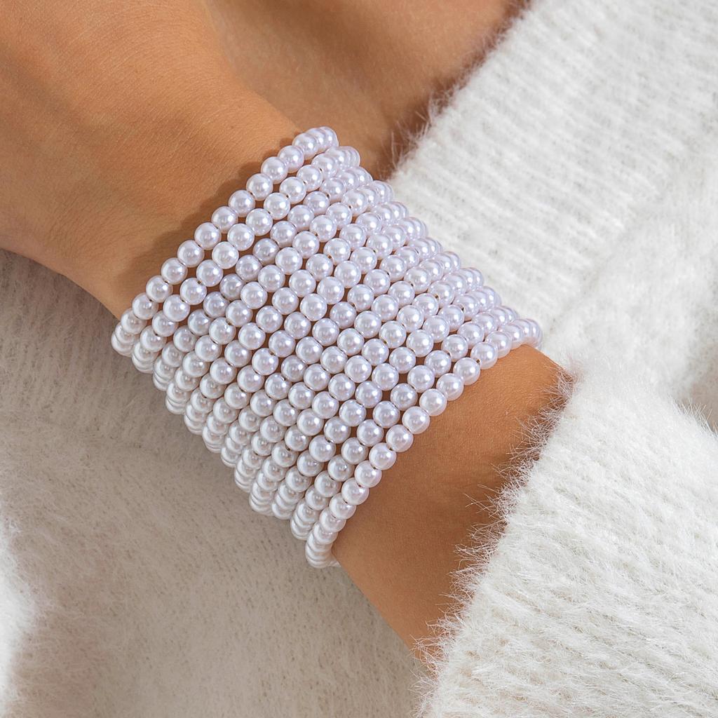 Love Imitation Multi-layer Pearl Bracelet Set Temperament High-end Beaded Bracelet Jewelry Set