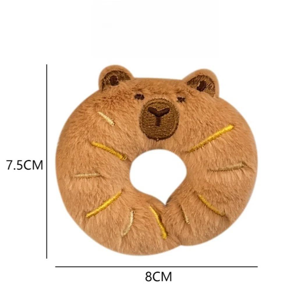 Trendy Capybara Bread Plush Keychain Foodie Theme Creative Backpack Pendants Bag Decor Soft Stuffed Doll Key Chain Party Favors