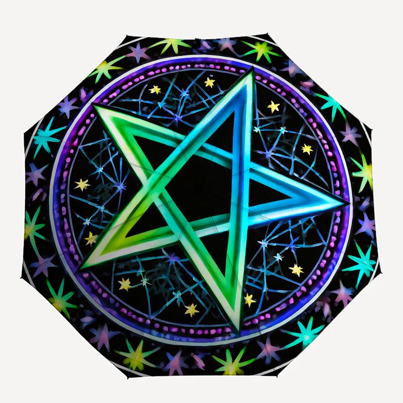 Colorful Pentagram Mandala Wall Art Decor, Spiritual Energy Symbol Tapestry for Bedroom, Living Room, Yoga Studio, Meditation Space (24x24 inches) Umb
