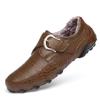 Fashion Winter Warm Fur Loafers Men Leather Casual Shoes Men Walking Footwear Non-slip Thick Sole Warm Men Sneakers Leather Moccasins