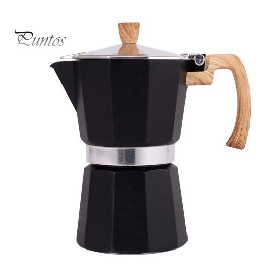 

Кофеварка Moka Pot Espresso, простая в очистке, кофеварка для плиты, алюминиевый итальянский дизайн, кубинская кофеварка для насыщенного вкуса 150ML чёрный
