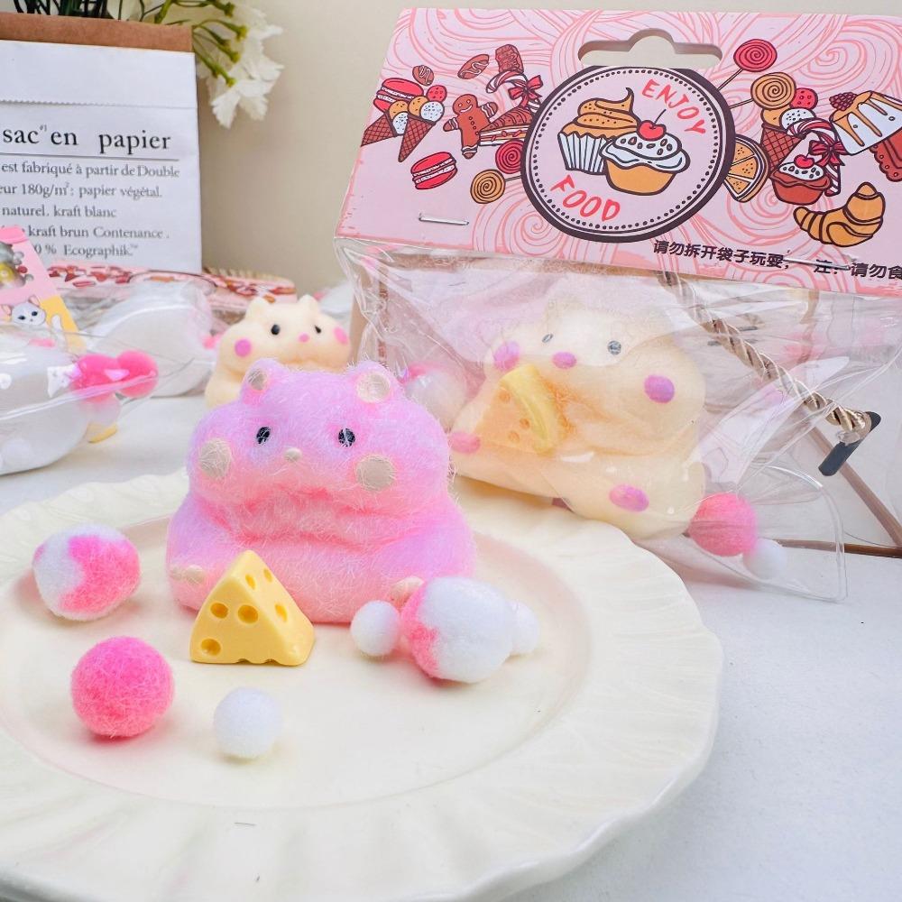 

Kawaii Hamster Squishy Toy Mochi Texture Hamster Fidget Toys New Squishy Hamster Toys рожевий