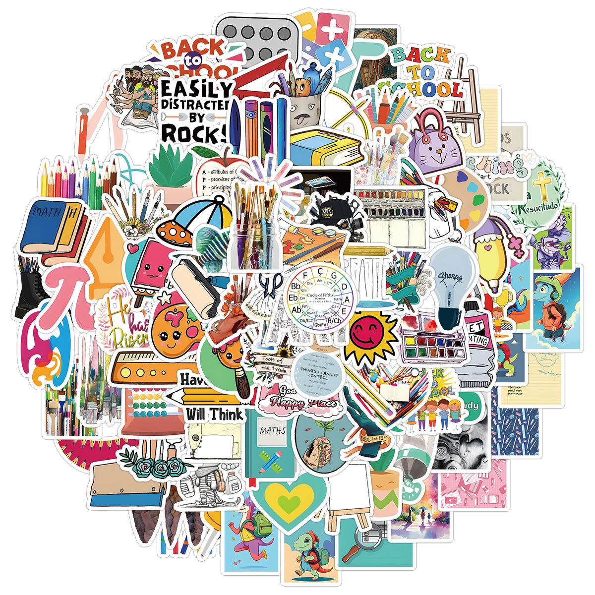 

100 Cute Style Learning Stationery Graffiti Stickers Children s Stickers Water Cup Mobile Phone Waterproof Decorative Stickers