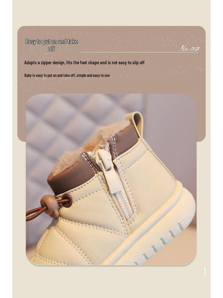 Winter Kleinkind Fleecegefütterte Warme Schneestiefel - Weiche Sohle, Verdickte Stiefeletten für Jungen & Mädchen