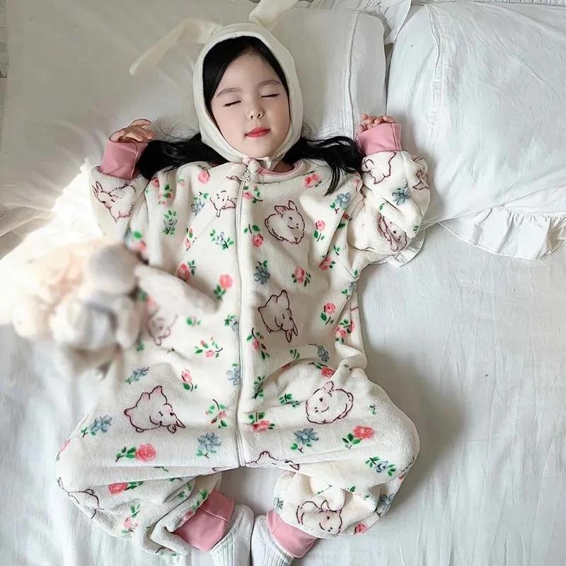 Cartoon Flannel Fleece Children Baby Warm Winter Clothes Toddler Clothing for Girls Boys Kids 1-6T