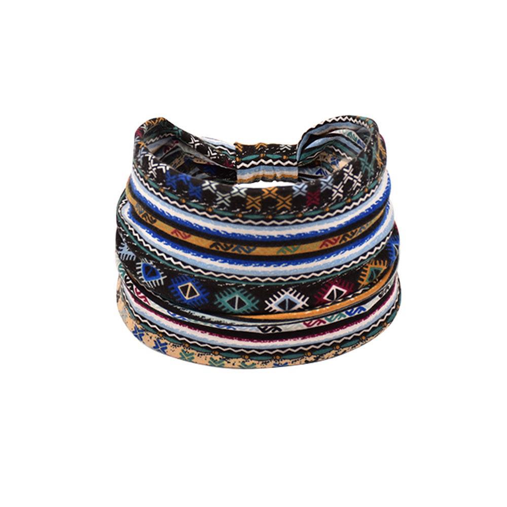 Women's Paisley Sport Yoga Headband - Sweat-Absorbing, Elastic Cotton, Bohemian Style
