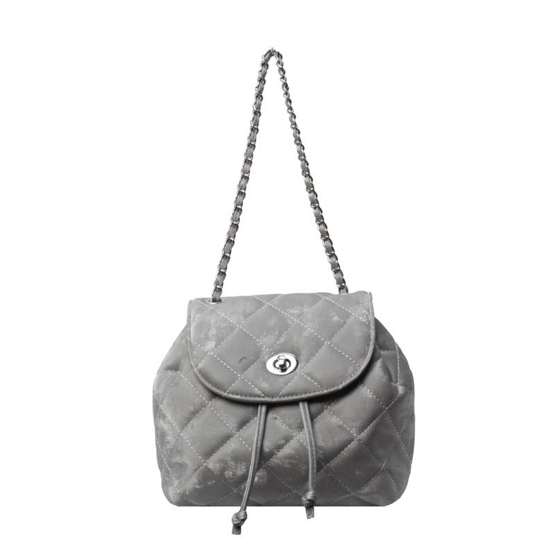 

Повседневный рюкзак-малышка с ромбовидной цепочкой, портативный, весна и лето, новая модная модель, одноплечевой, через плечо, рюкзак-тренд серебряный