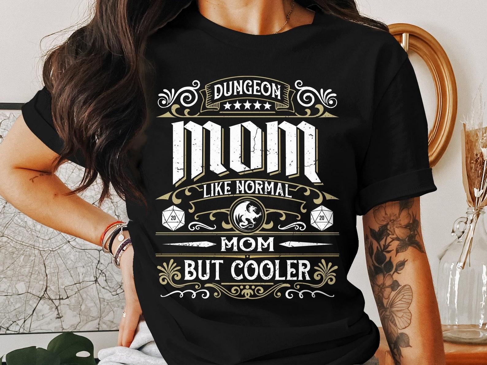 Awesome Moms Dungeons Tabletop RPG Roleplaying Dragons D20 Dice Gamer T-Shirt 2XL