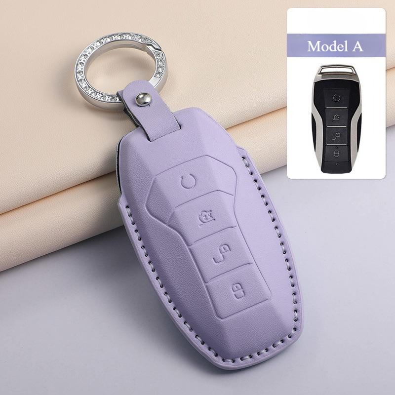 

For Byd Pu Leather Macaron Color Car Key Cover Seagull/Dolphin/Seal U Dm-I/Atto03 Car Key Conversion Protective Cover