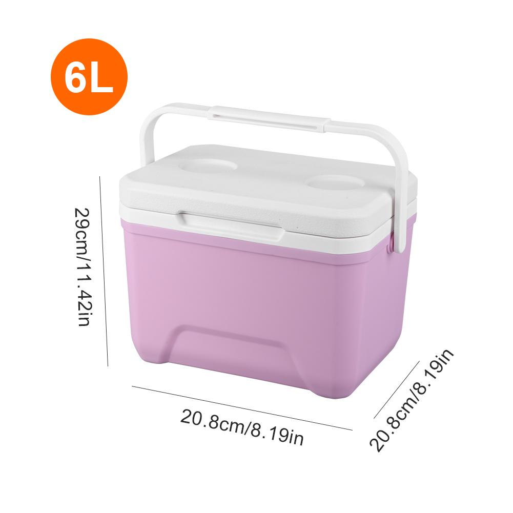 6L Camping Kühlbox Tragbarer Thermo-Inkubator Kühlschrank Picknick Lunchbox Eiskübel Auto Eistruhe Outdoor zum Grillen Angeln
