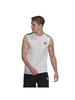 Adidas Sleeveless Tank D2M White Equivalent to Japanese Size 2L Men's Top, 3-Stripes, (GM2158),