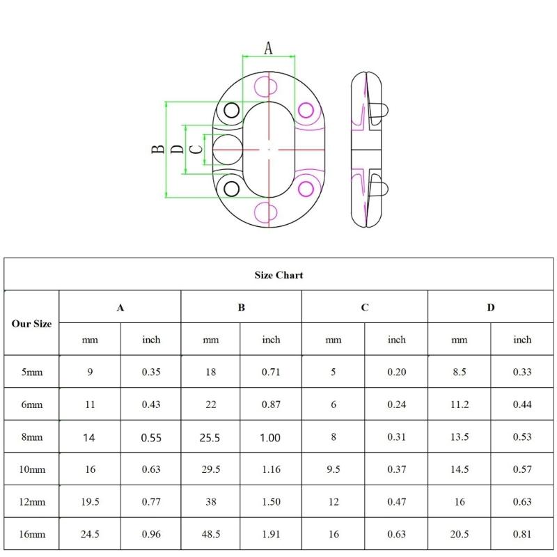 1Piece Quality Chain Link Connector, 316 Steels Marine Grade C Link Split Connectings Ship Anchors Chain Link