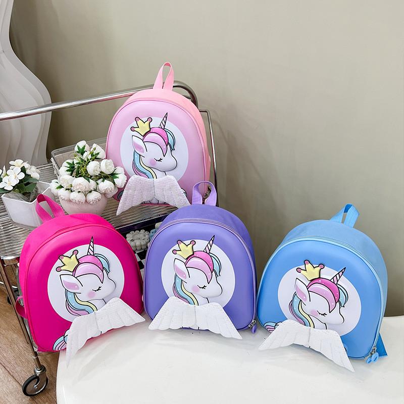 Backpack Eva Kids Material With Unicorn Cartoon Print High Capacity For Daily