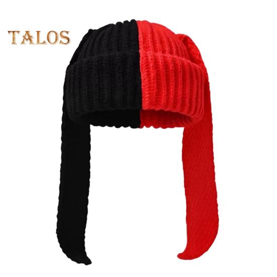 Зимняя вязаная шапка с длинным декором в виде заячьих ушей — фото 16