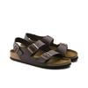 Milano Unisex Double Buckle Lightweight Wearable Fashion Sandals Brown 34701
