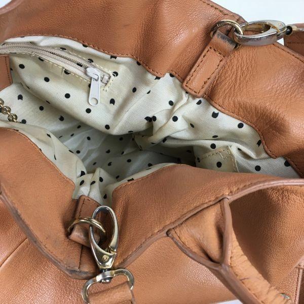 Tsumori Chisato Leather Hand Tote Bag Orange Beige(USED)