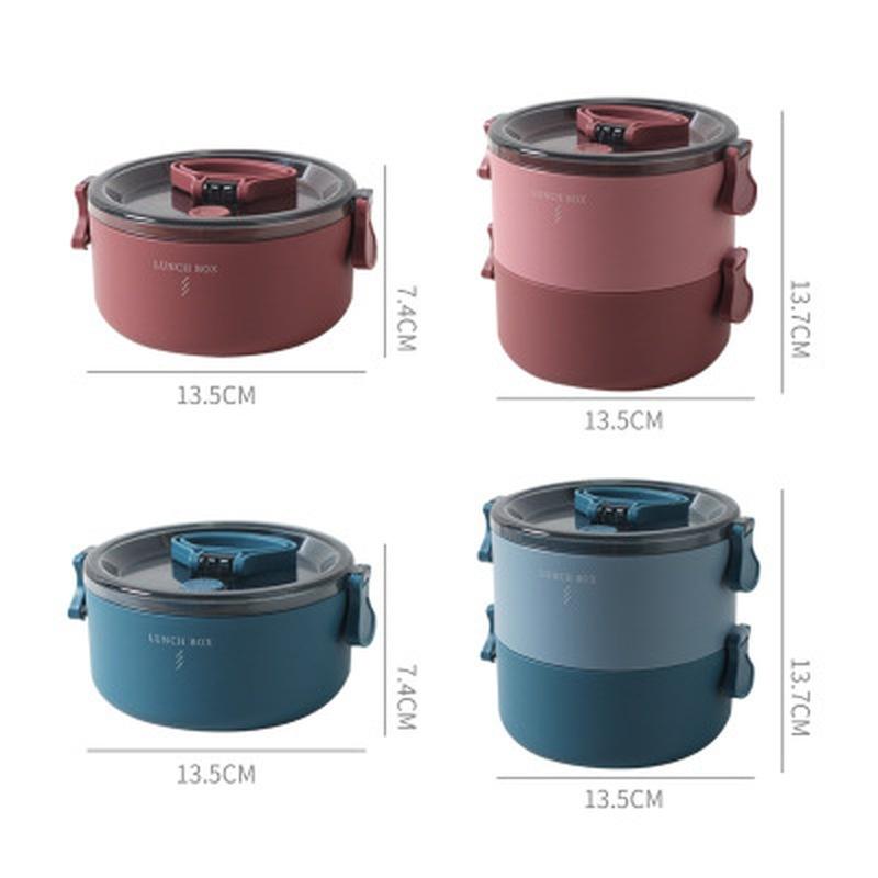 1/2-lagige Lunchbox Lebensmittelbehälter Snack Lunchbox Mahlzeit Lebensmittelbehälter Aufbewahrungsbox