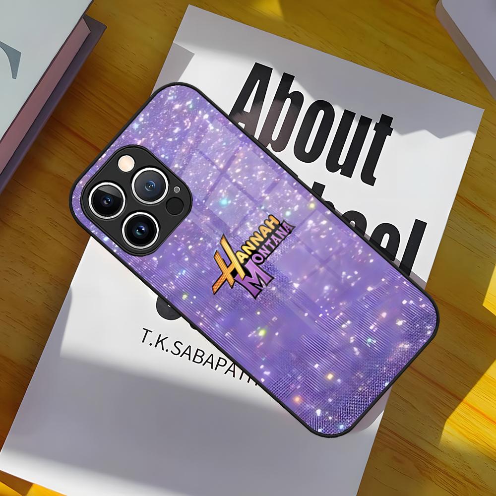 H-Hannah M-Montana Phone Case Glass Cover For IPhone 17 15 Pro Max 14 Pro 16 12 11 13 Mini X XR XS 8 7 Plus SE