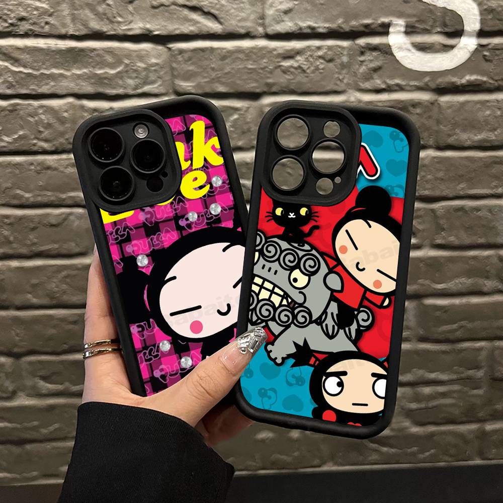 Animation Pucca Cate Phone Case For IPhone 17 16 15 14 13 12 11 Air Plus Pro Max Soft Back Cover